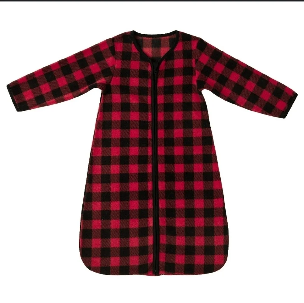 Daysu Micro Fleece Baby Sleep Sack with Long Sleeves Size Medium Buffalo Plaid